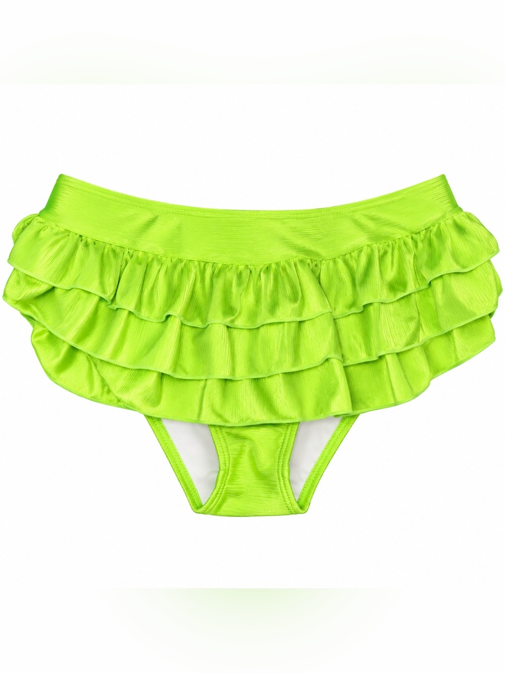 Women’s Ruffle Skirted Swim Bottoms - Neon Green